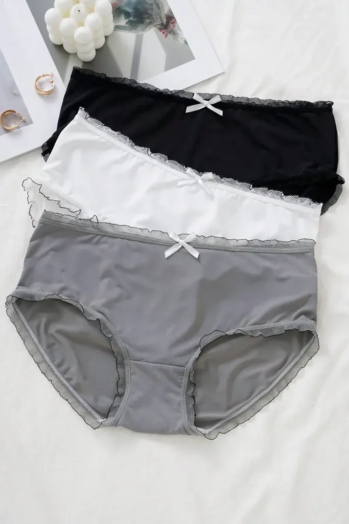 Multi-Colour Set Of 3 Lace Panties - Image 1