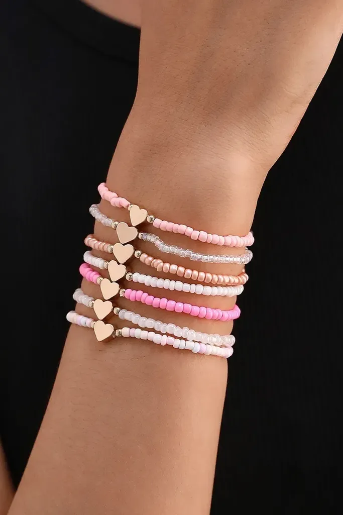 Multi-Colour Set Of 7 Bracelets - Image 1
