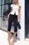 Black Solid Mid Rise Capri Pants