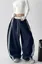 Navy Blue Mid Rise Striped Trousers