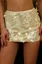 Beige Sequin Bodycon Mini Skirt