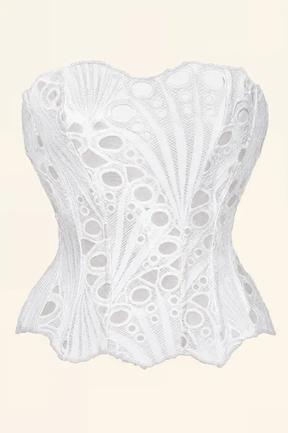 White Marine Corset Tube Top - Image 1