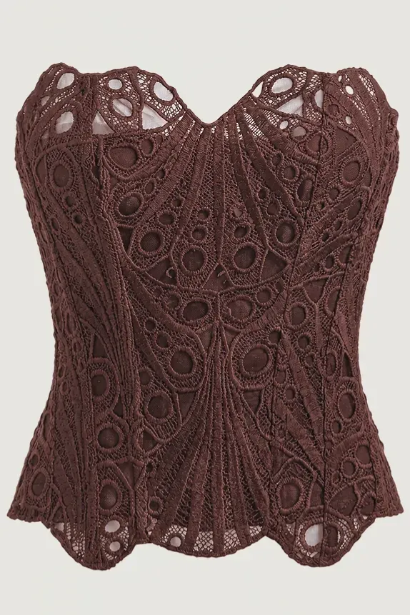 Brown Marine Corset Tube Top - Image 1