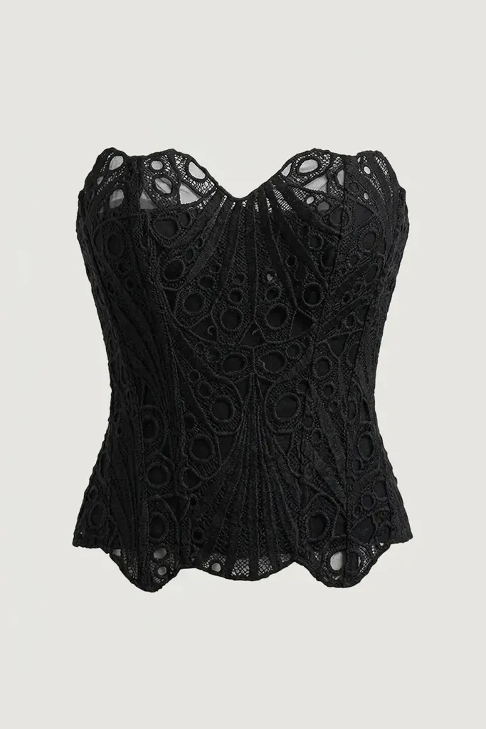 Black Marine Corset Tube Top - Image 1