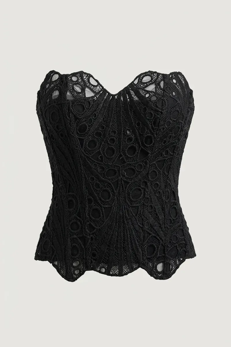 Black Marine Corset Tube Top