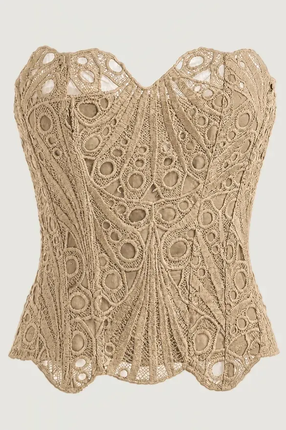 Beige Marine Corset Tube Top - Image 1