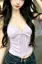 Lavender Solid V-Neck Lace Top