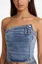 Blue Denim Tube Crop Top