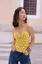 Yellow Ethnic Printed Backless Tie-Up Top