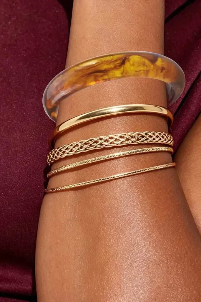 Brown Set Of 5 Bracelets - Image 1