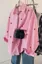 Pink Strawberry Print Collared Shirt