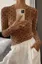 Brown Polka Dot Crew Neck Top