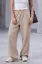 Beige Solid Mid-Rise Pants