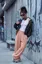 Mauve Solid Mid-Rise Pants