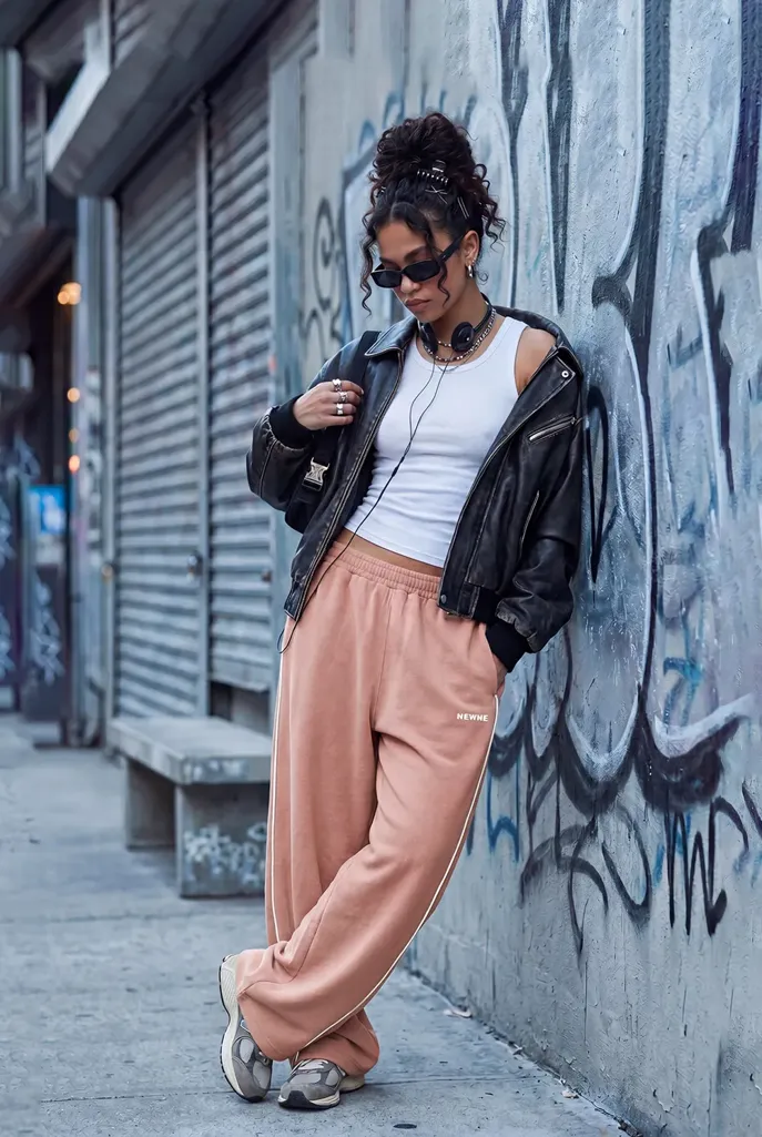 Mauve Solid Mid-Rise Pants - Image 1