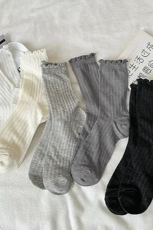 Grey Solid Set Of 5 Socks - Image 1