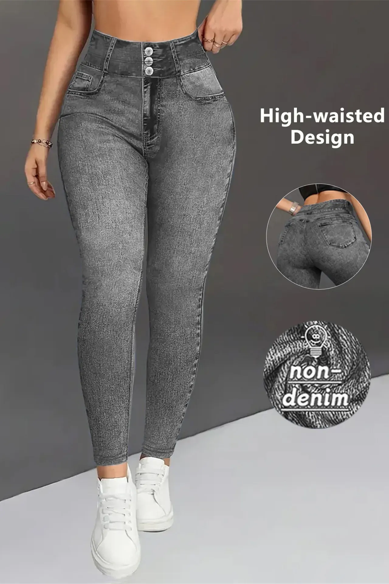 Grey High Rise Leggings
