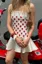 Off White Polka Dot Lace Mini Dress