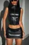 Black Pu Crop Co-Ord Set