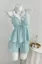 Light Blue Striped Ruffle Co-Ord Set