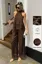 Brown Lace Overlay Co-Ord Set