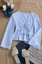 Light Blue Striped Ruffle Shirt