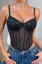 Black Glitter Sweetheart Crop Top