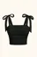 Black Square Neck Fitted Crop Top