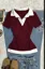 Burgundy Overlay Collared T-Shirt