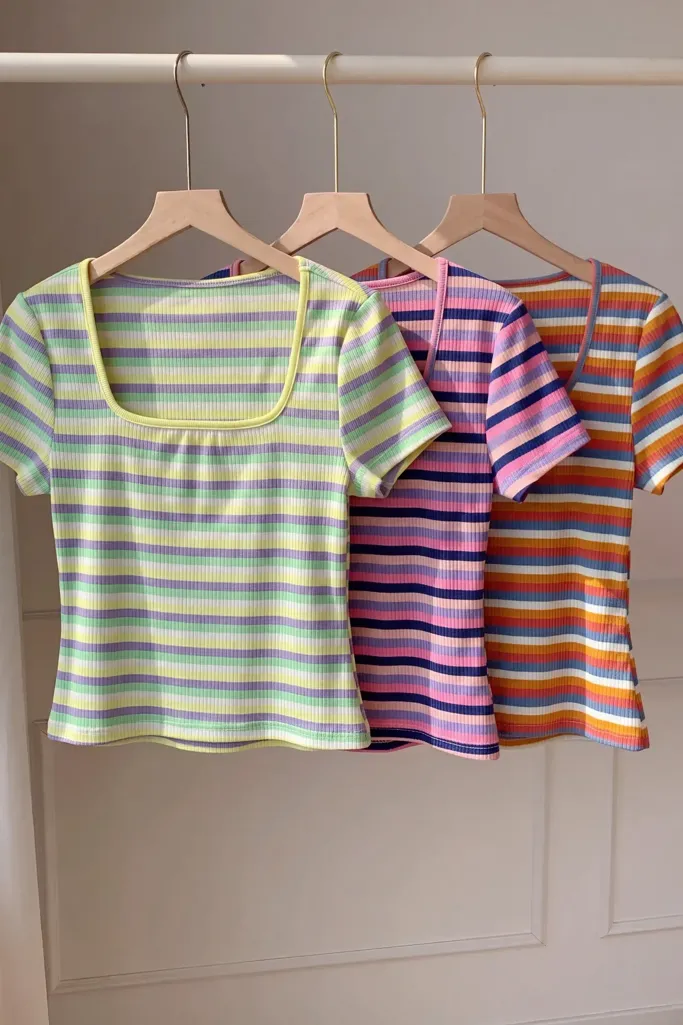 Multi-Colour Set Of 3 Striped T-Shirts - Image 1