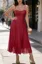 Red Sequined Sweetheart Maxi Dress