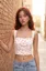 Light Pink Floral Crop Top