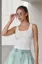 White Square Neck Sequin Top