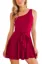 Maroon Solid Waist Tie Up Detail Playsuit