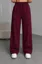 Burgundy Solid Mid Rise Trousers