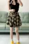 Black Plaid Ruffled Balloon Skorts