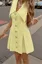 Yellow Lapel Collar Mini Dress