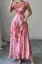 Light Pink Floral Wrap Maxi Dress