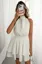 White Halter Tiered Mini Dress