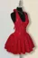 Red Floral Halter Skater Dress