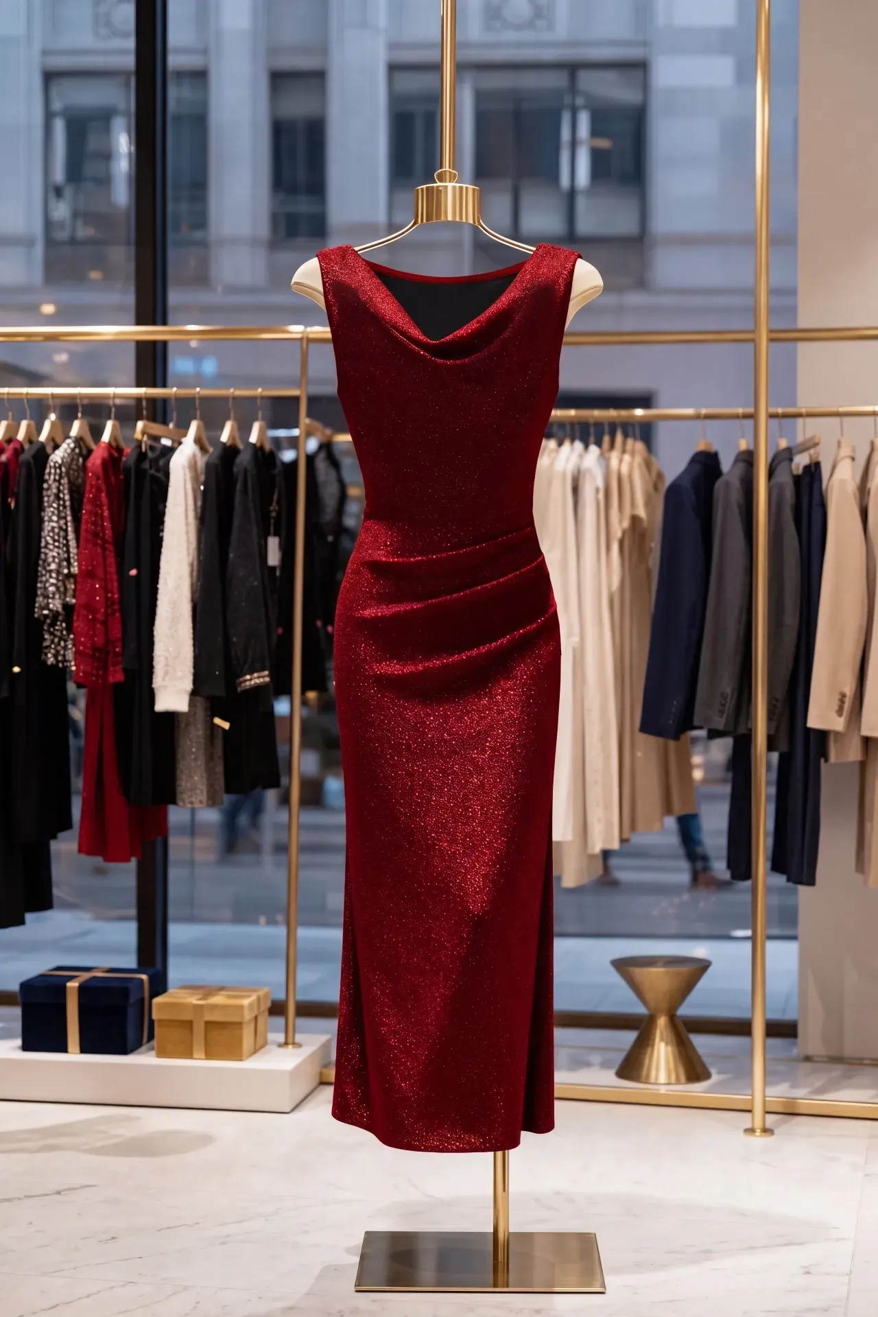 Wine Bodycon Mermaid Slit Dress