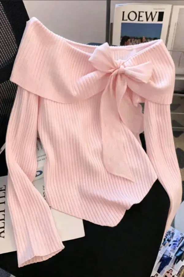 Light Pink Off Shoulder Top - Image 1