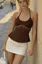 Brown Beaded Halter Top