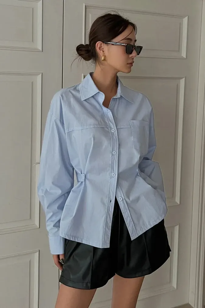 Light Blue Solid Shirt - Image 1