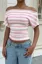 Light Pink Striped Crop T-Shirt