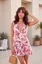 Pink Plunge Neck Floral Mini Dress