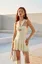 Beige Tiered Cut-Out Mini Dress