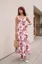 Pink Floral Sqaure Neck Maxi Dress