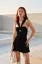 Black Solid Tiered Mini Dress