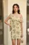 Green Floral One Shoulder Mini Dress